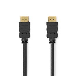 Nedis CVGL34060BK10 HDMI kábel (HDMI dugó / dugó, 4K@60Hz, ARC, 18 Gbps, aranyozott csatlakozók, 1 m)