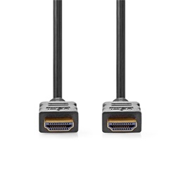 Nedis CVGL34060BK150 HDMI kábel (HDMI dugó / dugó, 4K@60Hz, ARC, 18 Gbit/s, aranyozott csatlakozók, 15 m)