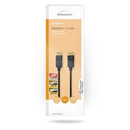 Nedis DisplayPort 1.4 kábel 1 m (DisplayPort dugó / DisplayPort dugó, 8K@60Hz, fekete)