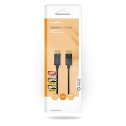 Nedis DisplayPort 1.4 kábel (DisplayPort dugó / DisplayPort dugó, 8K@60Hz, 2 m, fekete)