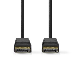 Nedis DisplayPort kábel (DisplayPort dugó / DisplayPort dugó, aranyozott csatlakozók, 2 m, 4K@60Hz, fekete)