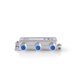 Nedis F elosztó (1 bemenet, 3 kimenet, 5-2400 MHz, 75 Ohm, 10,5 dB, F-csatlakozó, beltéri, ezüst)