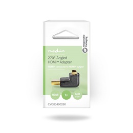 Nedis HDMI átalakító adapter 270° elforgatható (HDMI / HDMI, aranyozott csatlakozó, fekete)