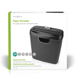 Nedis PASH112BKA4 iratmegsemmisítő (A4, 10 l, DIN P-2, 6 mm csík, fekete)