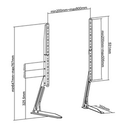Nedis TVSM1050BK LCD TV/monitor tartó (13"-70", max. 50 kg, asztali állvány, VESA 75x75-800x400, fekete)
