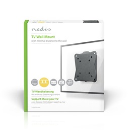 Nedis TVWM1010BK fali tartó konzol (13"-27", max. teherbírás 30 kg, VESA 75x75/100x100/50x50, faltáv 20 mm, acél, fekete