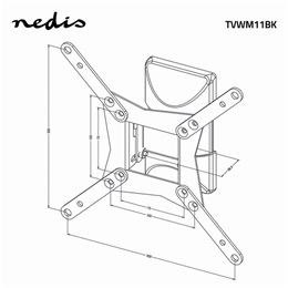 Nedis TVWM11BK fali tartó konzol (10-32", max. teherbírás 30 kg, dönthető, forgatható)