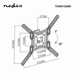 Nedis TVWM1330BK LCD TV/monitor fali tartó konzol (23-55", 30 kg, dönthető, forgatható)