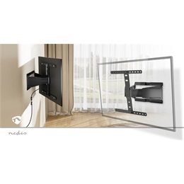 Nedis TVWM5560BK TV/monitor fali konzol (43"-90", max. 50 kg, forgatható, dönthető, 2 forgáspont, VESA 400x400/600x400/4