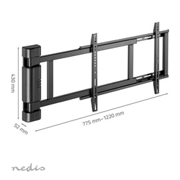Nedis TVWM5860BK motoros fali konzol (32-75", VESA 400x400, 600x400, max. 60 kg, faltáv 56 mm, távirányítós, fekete)