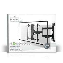 Nedis TVWM6550BK 37"-80" fali tartókonzol (max. 50 kg, forgatható/dönthető, 3 forgáspont, VESA 200x100-600x400, min. fal