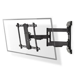 Nedis TVWM6551BK fali tartó (37"-80", VESA 200x100-600x400, 70 kg, forgatható/dönthető, 6 forgáspont, fekete)