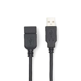 Nedis USB hosszabbító/toldó kábel (USB-A dugó / USB-A hüvely, USB 2.0, 480 Mbps, 3 m)
