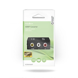 Nedis VCON3456AT videó konverter (3x RCA bemenet, HDMI kimenet, Full HD 1080p@60Hz, USB tápellátás, 1,65 Gbps, antracit)