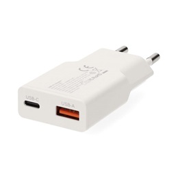 Nedis WCHA20WT gyorstöltő (USB-A, USB-C, GaN, PD3.0, 20W, fehér)