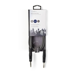 Nedis félprofi audio kábel (2 x 6,35 mm sztereó jack, 1,5 m, szürke)