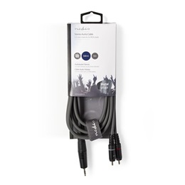 Nedis félprofi audio kábel (3,5 mm jack / 2x RCA dugó, 1,5 m, sötétszürke)