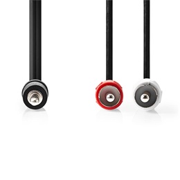 Nedis sztereó audió kábel (3,5 mm jack dugó, 2x RCA dugó, 5 m)