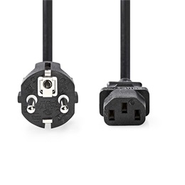 Nedis táp kábel IEC-320-C13 (IEC-320-C13 / dugó, 2 m, 3 x 0,75 mm2, nikkelezett, fekete)