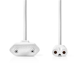 Nedis tápkábel IEC-320-C7 (2 x 0,75 mm, 2 m, fehér)