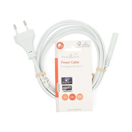 Nedis tápkábel IEC-320-C7 (2 x 0,75 mm, 2 m, fehér)