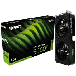 Palit Dual GeForce RTX 5060 Ti VGA (PCIe 5.0, 8 GB GDDR7, 128 bit, 3xDP, 2xHDMI, fekete)