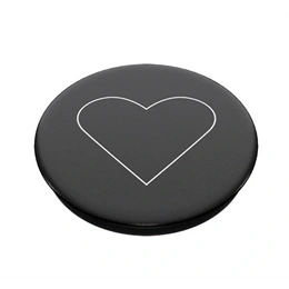 PopSockets telefontartó (készülékre ragasztható, többfunkciós, szív, fekete, prémium minőség)