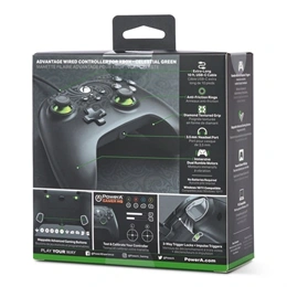 PowerA Advantage vezetékes Xbox Series X/S kontroller (USB-C, 3 m kábel, programozható gombok, zöld)