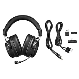 PowerColor Alphyn AH10 vezeték nélküli fejhallgató sztereo (2,4 GHz vevő, mikrofon, DTS, virtuális 7.1, 3,5 mm jack, 50