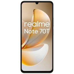 Realme Note 70T mobiltelefon (128 GB, 4 GB RAM, 6,74", 6000 mAh, dualsim, arany)