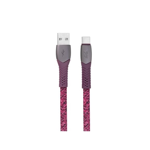 RivaCase PS6102 USB 2.0 kábel (A dugó / C dugó, 1,2 m, piros-rózsaszín)