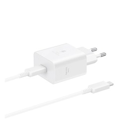 SAMSUNG hálózati töltő Type-C aljzat (45W, PD gyorstöltő + Type-C - Type-C kábel, 180cm) FEHÉR