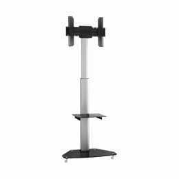 SBOX FS-500 gurulós konferencia állvány (37"-70", VESA 200x200-600x400, max 40 kg, ezüst/fekete)
