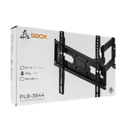 SBOX fali konzol PLB-3644-2 (32"-55", max. 35 kg, VESA 400x400, dönthető, fekete)