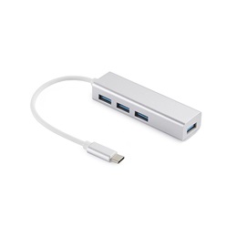Sandberg 336-20 USB-C hub (4x USB-A 3.0, USB-C male, micro-USB tápbemenet 5V/2A, alumínium ház)