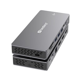 Sandberg USB-C dokkoló (13 az 1-ben, 2x HDMI 4K@60Hz, DP 4K@60Hz, 3x USB3.0, USB-C PD100W, RJ45 1Gb, SD/microSD)