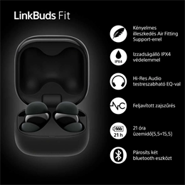 Sony WF-LS910N Linkbuds Fit zajszürős True Wireless Bluetooth fekete fülhallgató