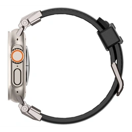 Spigen DuraPro Armor PU pótszíj (egyedi méret, nagy, bőrhatású, állítható, fém csat, fekete)