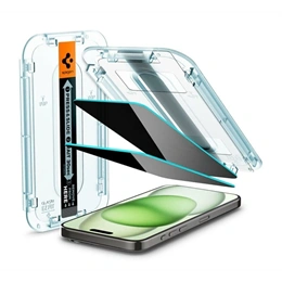 Spigen EZ Fit 2db képernyővédő üveg (2,5D, betekintés védelem, 0,2 mm, 9h, segédkeret, átlátszó)