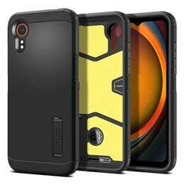 Spigen Tough Armor szilikon telefonvédő (ütésállóság, beépített állvány, matt, fekete)