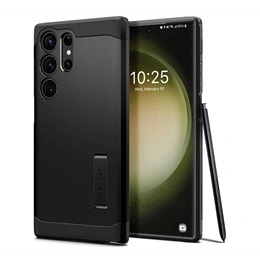 Spigen Tough Armor szilikon telefonvédő (ütésállóság, kitámasztó, prémium minőség, fekete)