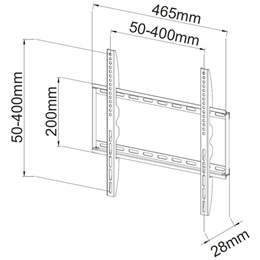 Techly ICA-PLB 162M fix fali konzol (23"-55", VESA 400x400, 28 mm, max. 45 kg, fekete)