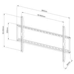 Techly ICA-PLB 162XL fix fali konzol (42"-80", VESA 800x400, max. 60 kg, 28 mm, ultra slim, fekete)