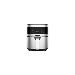 Tesla AirCook Q60 XL forró levegős sütő (6 l, 1500 W, 40-200 °C, 8 program, érintőképernyő, kivehető kosár, fekete, ezüs
