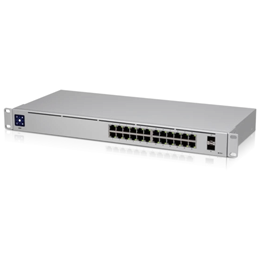 Ubiquiti USW-24 Switch (24x1GbE RJ45, 2x1GbE SFP, rack 1U, menedzselhető)