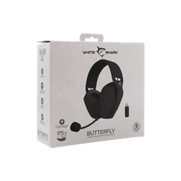 White Shark Butterfly-B GH-2442B vezeték nélküli gamer mikrofonos fejhallgató (Bluetooth, USB-C töltés, adapter, 40 mm,