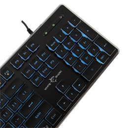 White Shark Tachi-B GK-003141B-US vezetékes membrán gamer billentyűzet (angol, 104 gomb, kék világítás, USB 2.0, fekete)