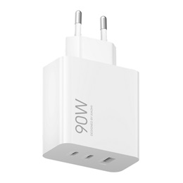 XIAOMI hálózati töltő USB+2 Type-C aljzat (90W, gyorstöltő) FEHÉR