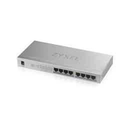 Zyxel GS1008HP-EU0101F 8-Port Gigabit switch (8x PoE+, 60W PoE, fémházas, asztali, nem menedzselhető)