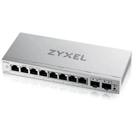 Zyxel GS1200-10V3 switch (8x1Gb, 2xSFP, fémházas, asztali, webes menedzselés)